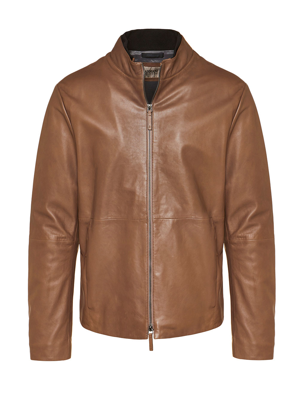 armani brown leather jacket