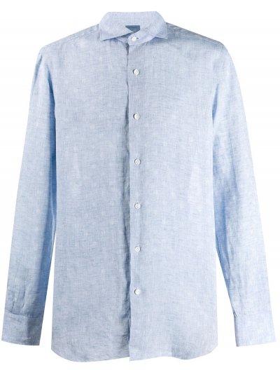 Micro-pattern cotton shirt