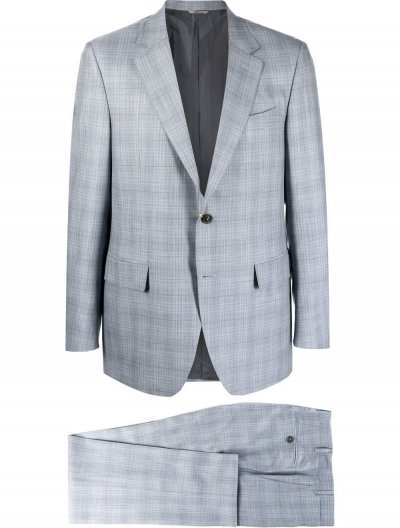 Wool/silk checked suit