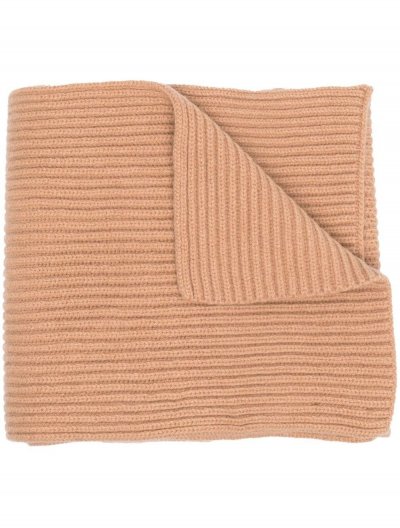 Wool/cashmere ribbed scarf