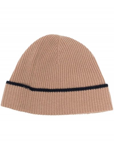 Ribbed cashmere beanie 