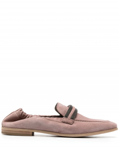 Suede loafers with monili detail