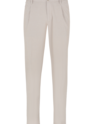 'Kaito1' slim stretch pants with a pleat