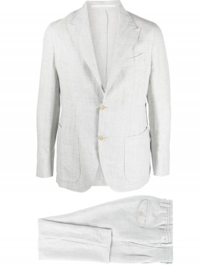 Linen suit with drawsting pants