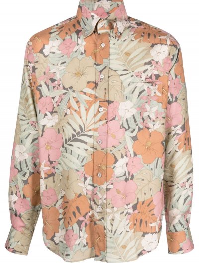 Floral shirt with chest pocket