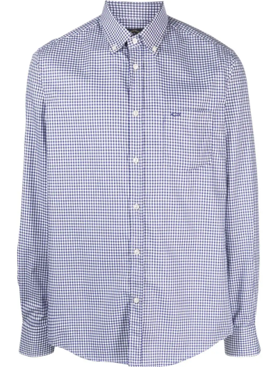 Micro-check shirt with chest pocket