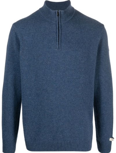 Blended wool half-zip sweater