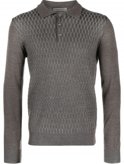 Wool knitted polo shirt