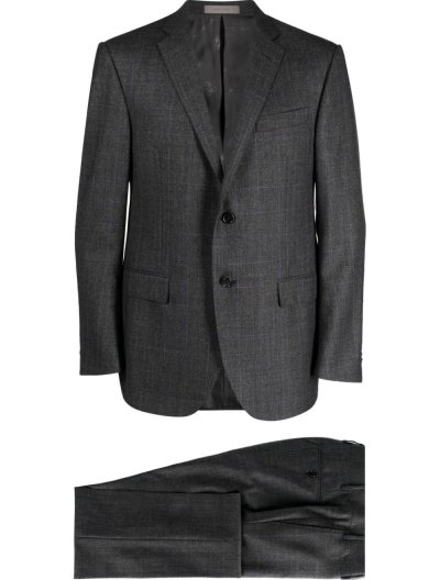 Wool/cashmere checked suit