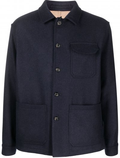 Wool/silk/cashmere shirt jacket