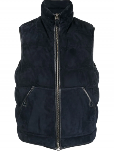 Suede padded vest