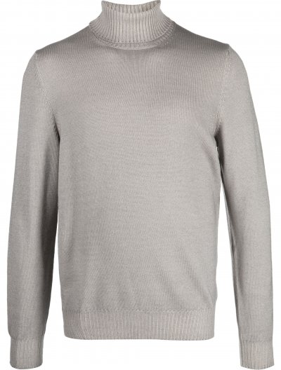 Wool ribbed rollneck sweater