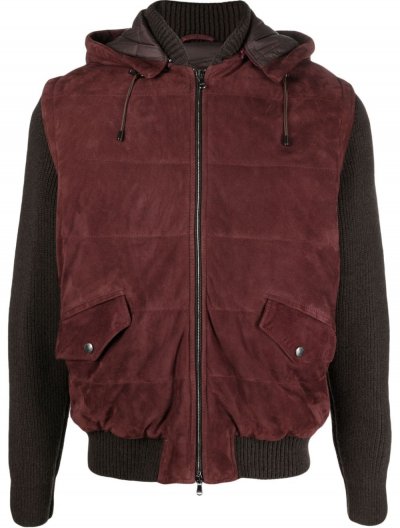 'Vento' suede jacket with detachable hood