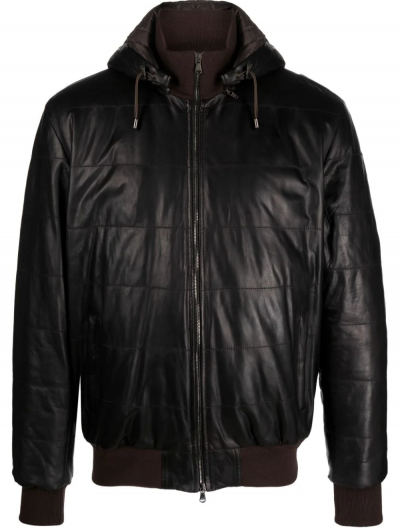 'Jap' leather jacket with detachable hood