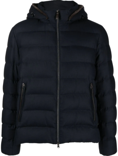 Blended wool jacket with detachable hood