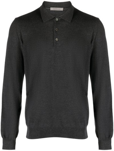Wool knitted polo shirt