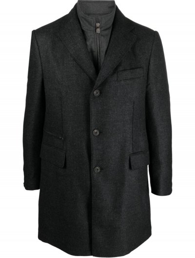 Wool/cashmere coat with detachable inner side