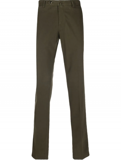 Slim fit blended cotton trousers 