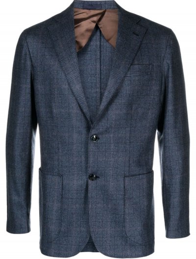 Wool/cashmere chcked blazer
