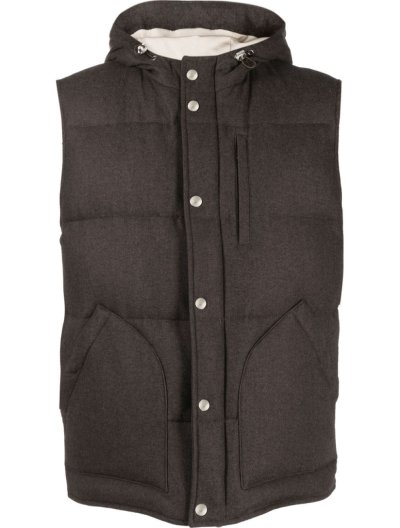 Silk/cashmere hooded gilet