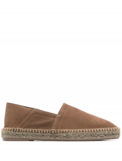 Grained leather espadrilles