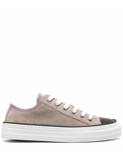 Monili-embellished low-top sneakers 
