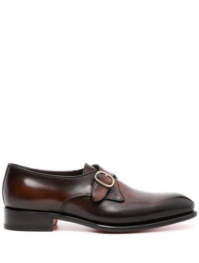 Leather monk strap shoes