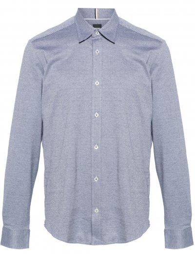 'Liam' βαμβακερό πουκάμισο με μικροσχέδιο σε στενή γραμμή