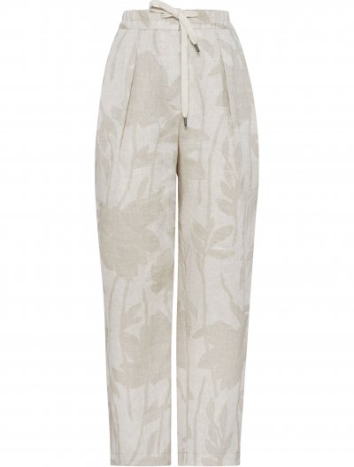 High-waisted linen pants 