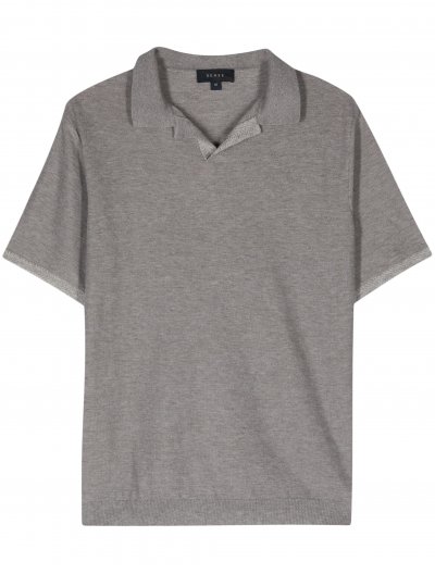 Buttonless linen/cotton polo shirt