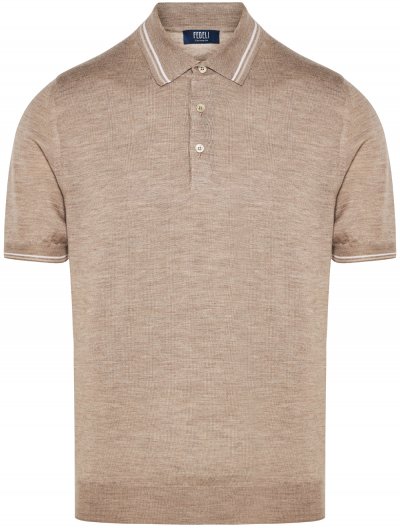 Knitted cashmere/silk polo shirt 1
