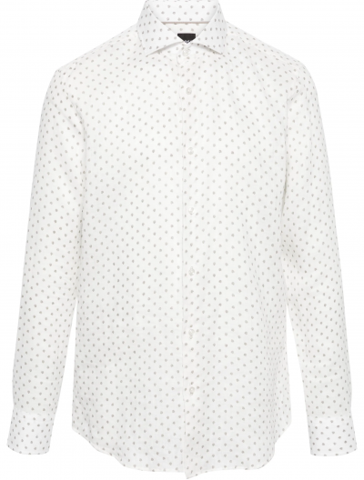 'H-Joe' linen micro-pattern-shirt