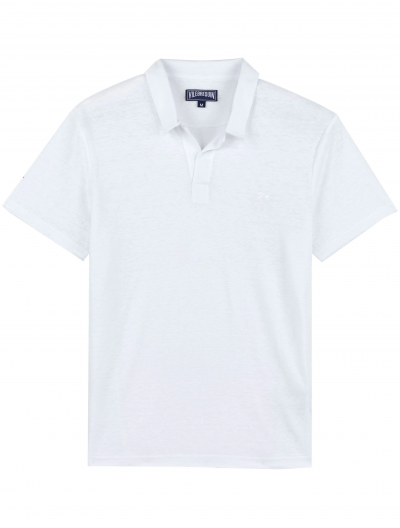 'Pyramid' buttonless linen polo shirt 