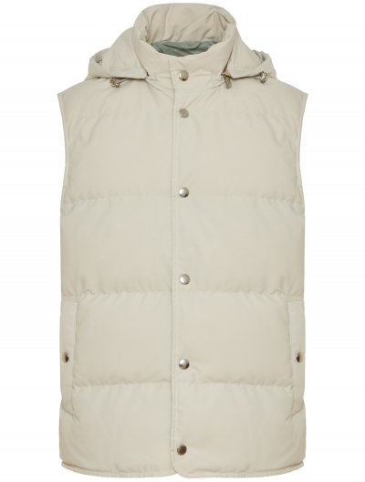 Blended wool gilet with detachable hood