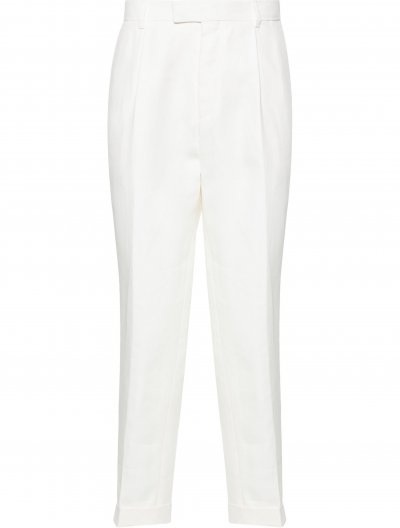 'H-Pepe' linen pants with a pleat