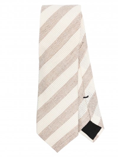 Linen/silk striped tie