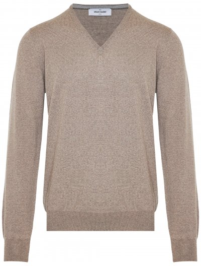 V-neck wool knitwear