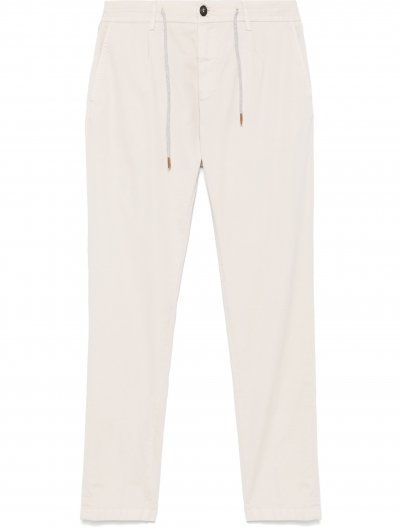 Βαμβακερό/μεταξωτό παντελόνι με κορδόνι 