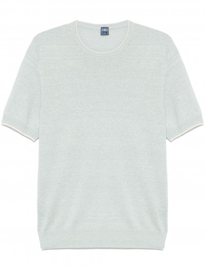 Λινό/βαμβακερό πλεκτό t-shirt