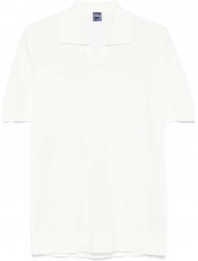 Πλεκτή βαμβακερή polo μπλούζα χωρίς κουμπιά