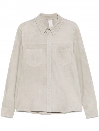 Suede shirt jacket