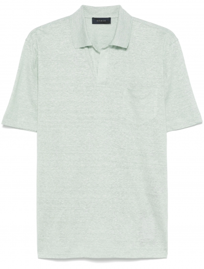 Λινή/βαμβακερή polo μπλούζα χωρίς κουμπιά