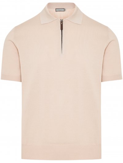 Βαμβακερή polo μπλούζα με φερμουάρ