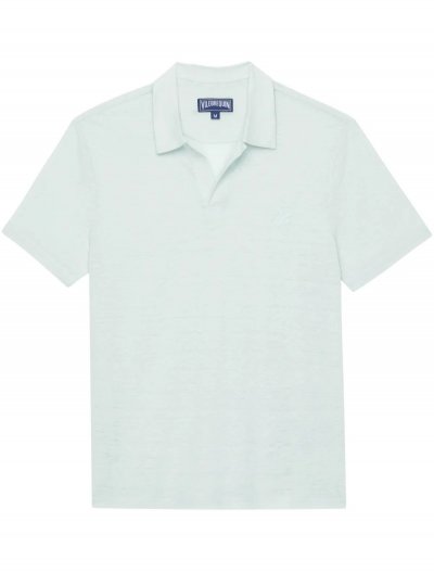 'Pyramid' buttonless linen polo shirt