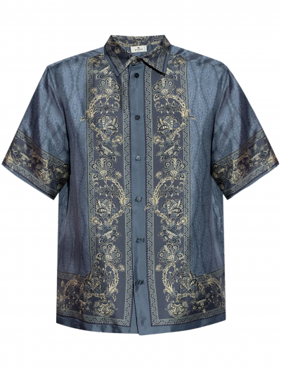 Short sleeve silk shirt
