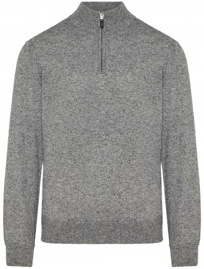 Half-zip wool/silk knitwear