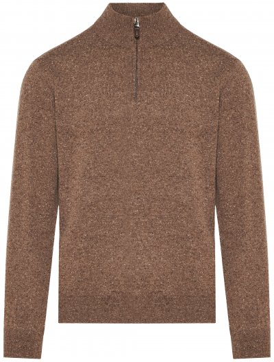 Half-zip wool/silk knitwear