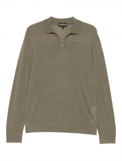 Buttonless cotton polo shirt