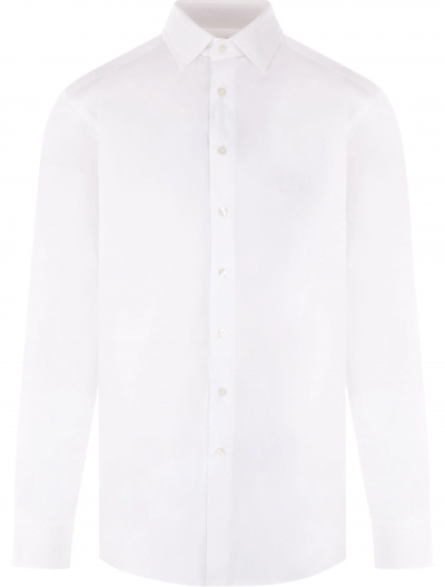 Tone to tone logo cotton shirt