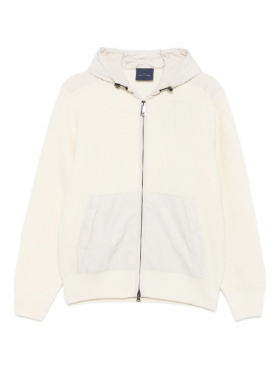 Knitted wool blend hoodie